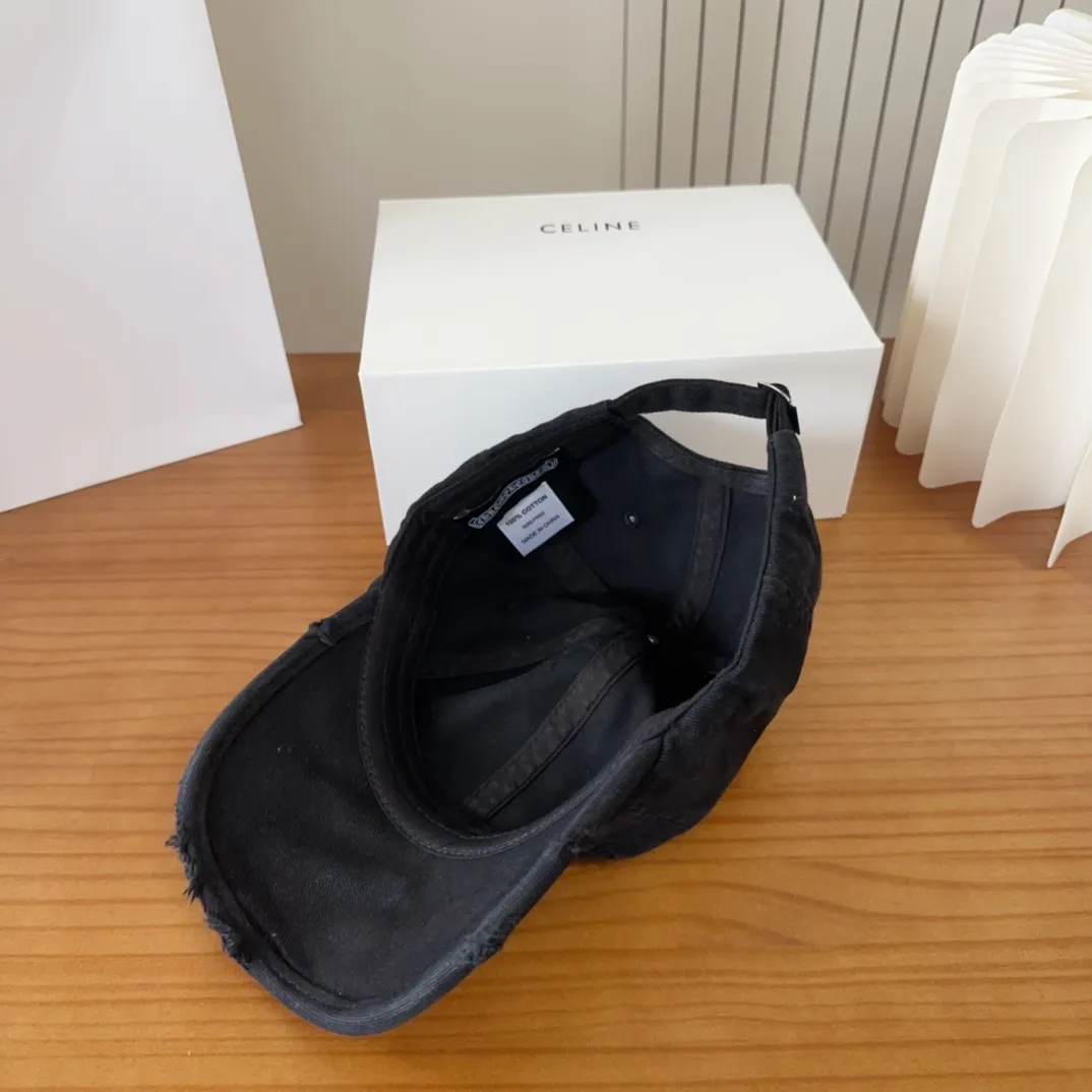 💰60 Chrome Hearts 💓Early spring Korean style fashion retro distressed hole hat wear design versatile baseball cap peaked cap